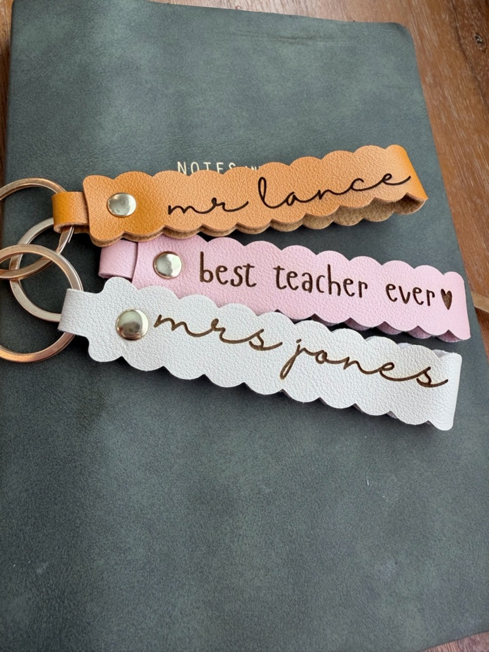 Personalized Scalloped Keychain